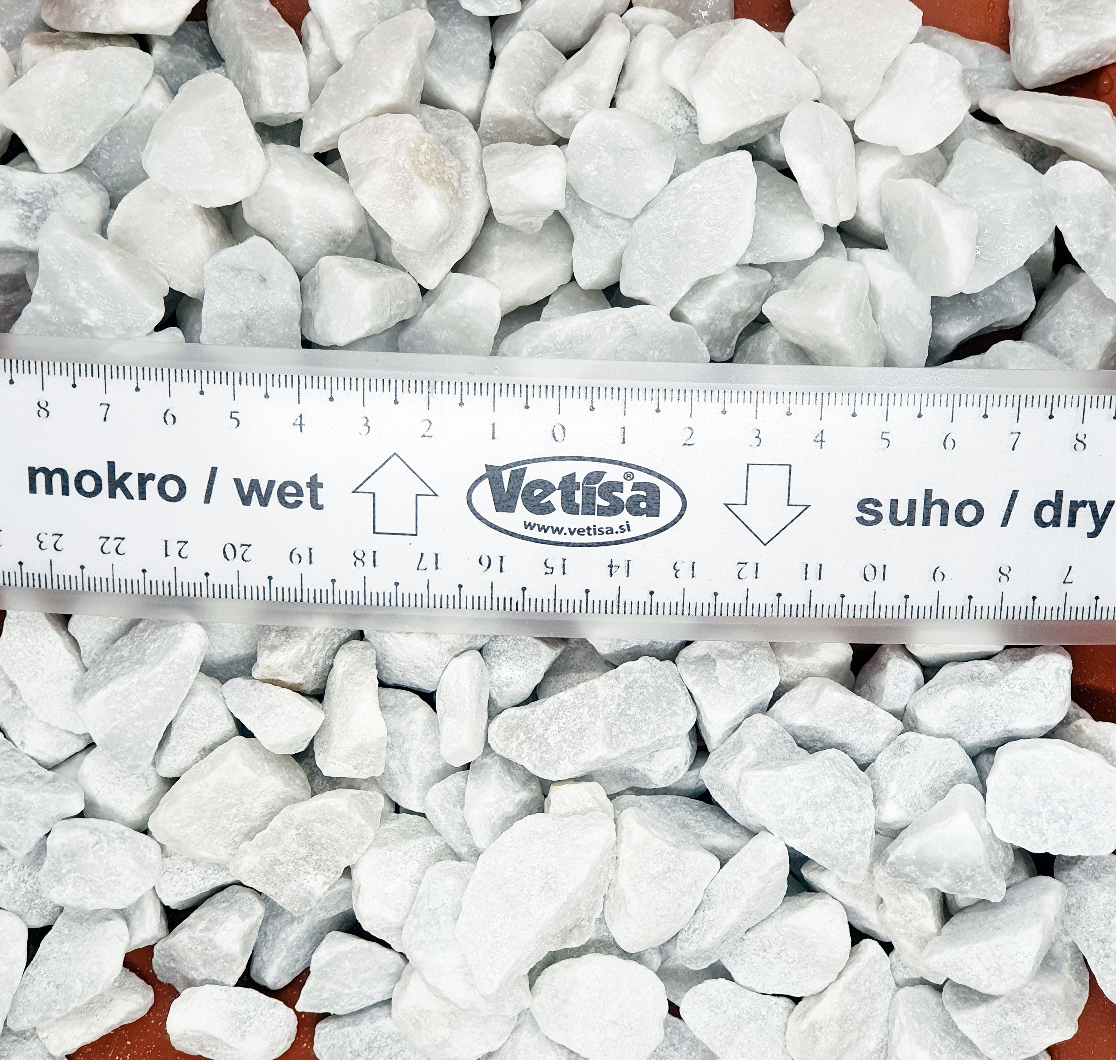 Vetisa- Bianco Carrara  25KG ( 16-21 mm) -48/p- Beli p.